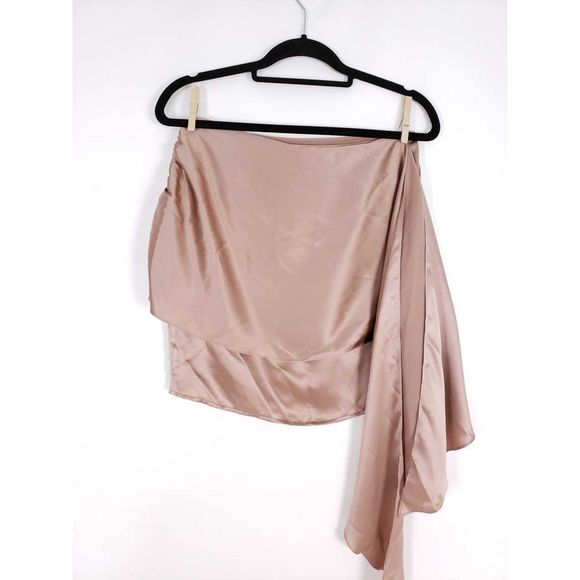 Michelle Mason Mini Sash Tie Drape Silk Skirt - Picture 7 of 10